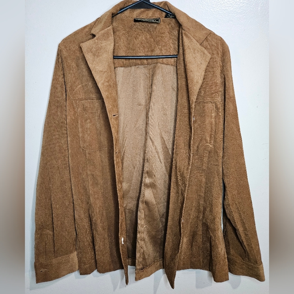 Express Faux Suede Button Front Jacket Size M